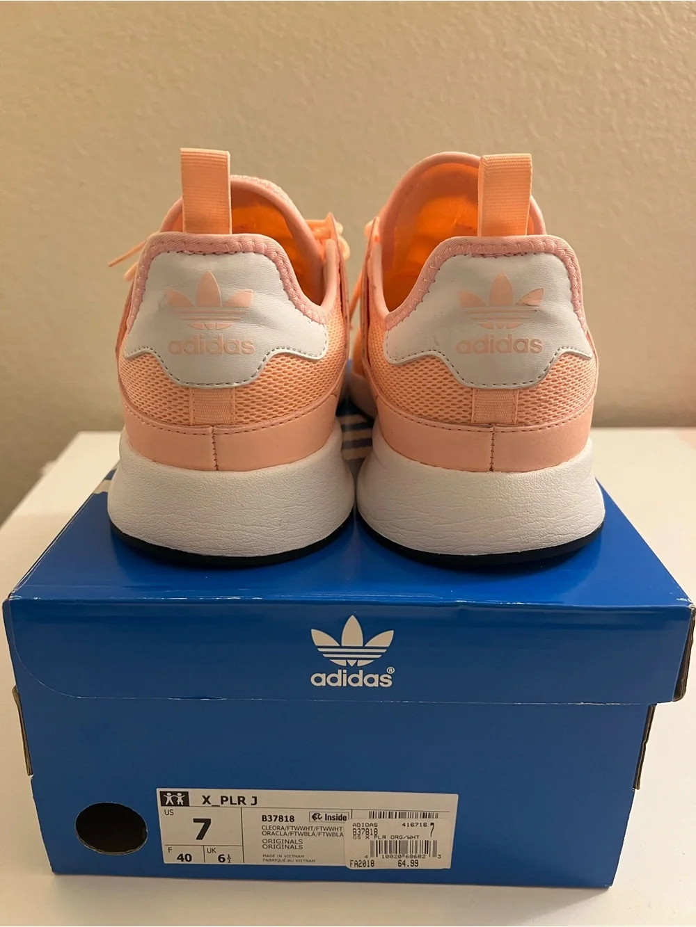 adidas Peach Pink Knit Athletic Sneakers